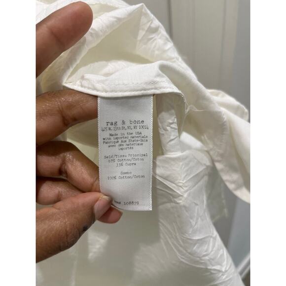 Rag And Bone White Crinkle Fabric Mini Dress SIZE 0 - Picture 6 of 10